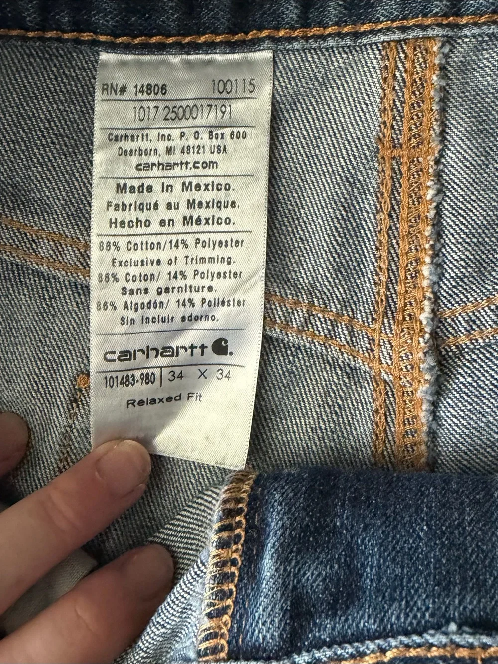 Carhartt Men's Light Blue Relaxed Fit Jeans